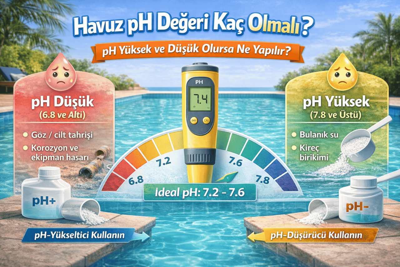 Havuz pH Değeri Kaç Olmalı? pH Yüksek ve Düşük Olursa Ne Yapılır?