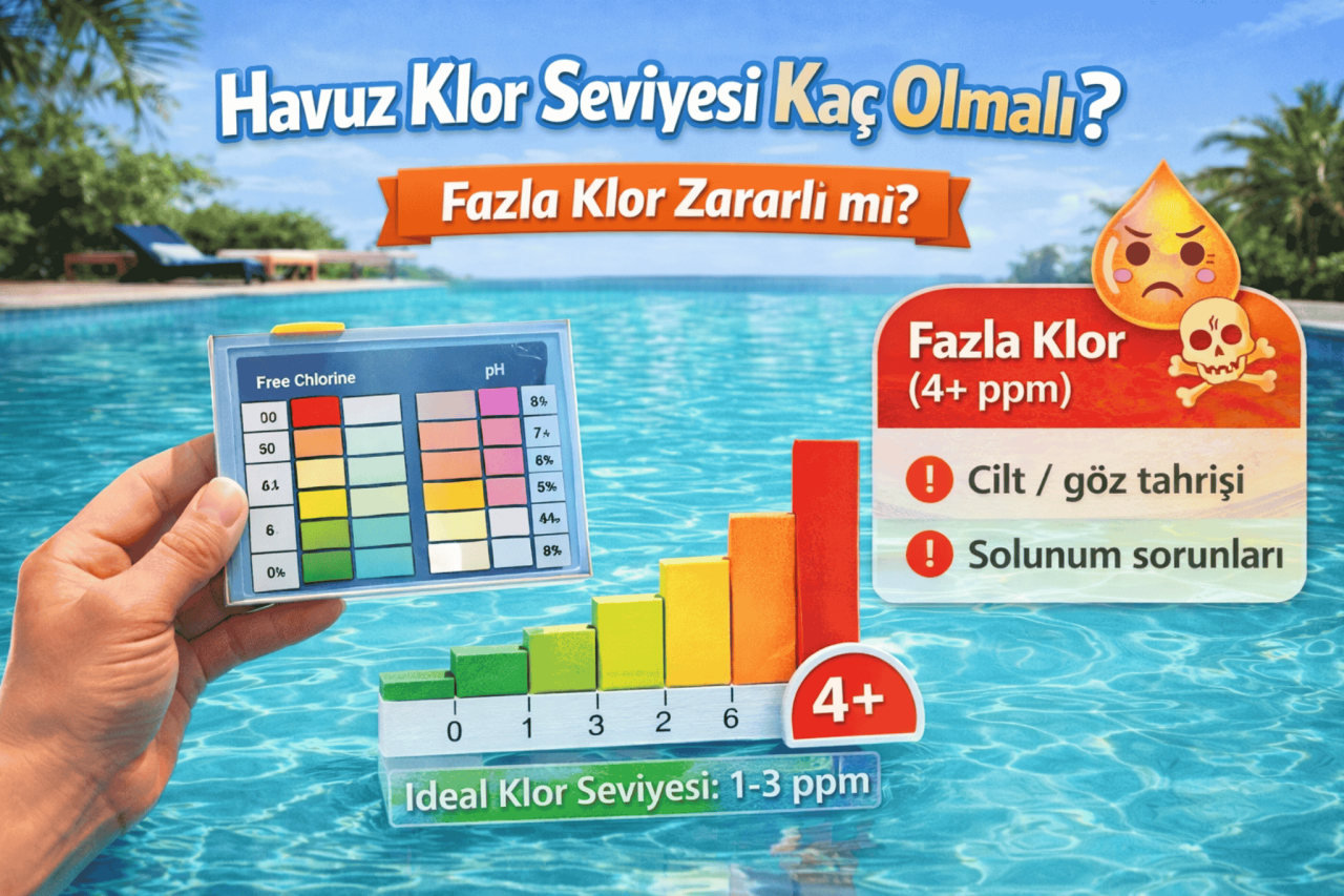Havuz Klor Seviyesi Kaç Olmalı? Fazla Klor Zararlı mı?