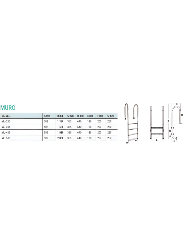 Neta Havuz Merdiveni 3 Basamaklı Muro Model
