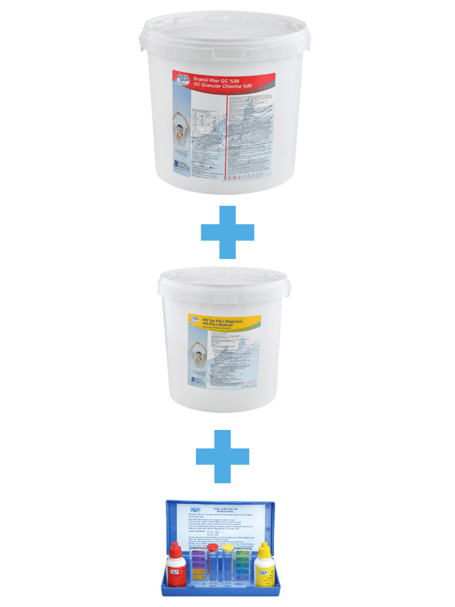 Deep Blue %90 Klor+ Ph Düşürücü+Havuz Test Kiti
